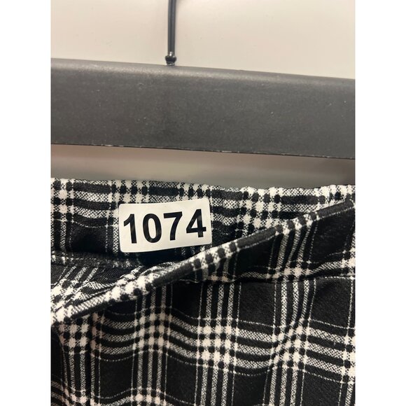 Shein Womens Tall Black & White Plaid Flared Pants Size‎ S - Picture 6 of 6